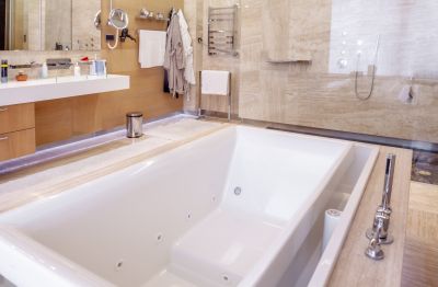 New Bathtub in a Contemporary Bathroom